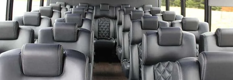 Seating inside a Ford F550 shuttle bus
