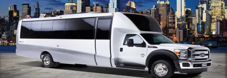 Ford F550 Shuttle Bus, available with a chauffeur in Los Angeles