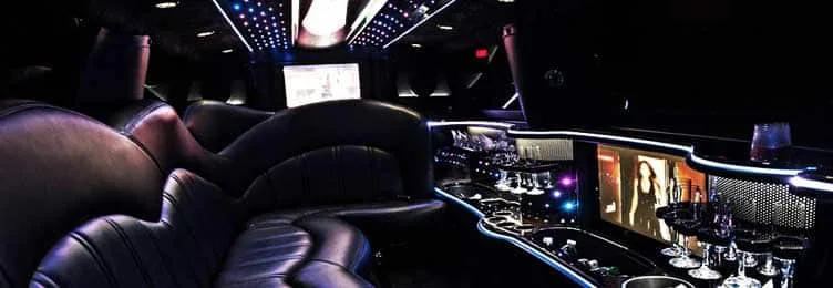 Interior of a Lincoln MKT stretch limousine